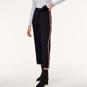 Aritzia Wilfred Jallade Pant Stripe Crepe Trouser High Waist Straight Leg Size 2
